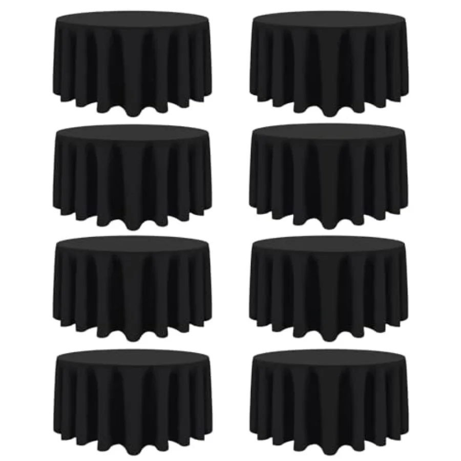 8 Packs 90 Inch Round Tablecloth in Diameter, Washable Polyester Fabric Tablecloths, Wrinkle Resistant Table Cloth for Wedding
8 Packs 90 Inch Round Tablecloth in Diameter, Washable Polyester Fabric Tablecloths, Wrinkle Resistant Table Cloth for Wedding