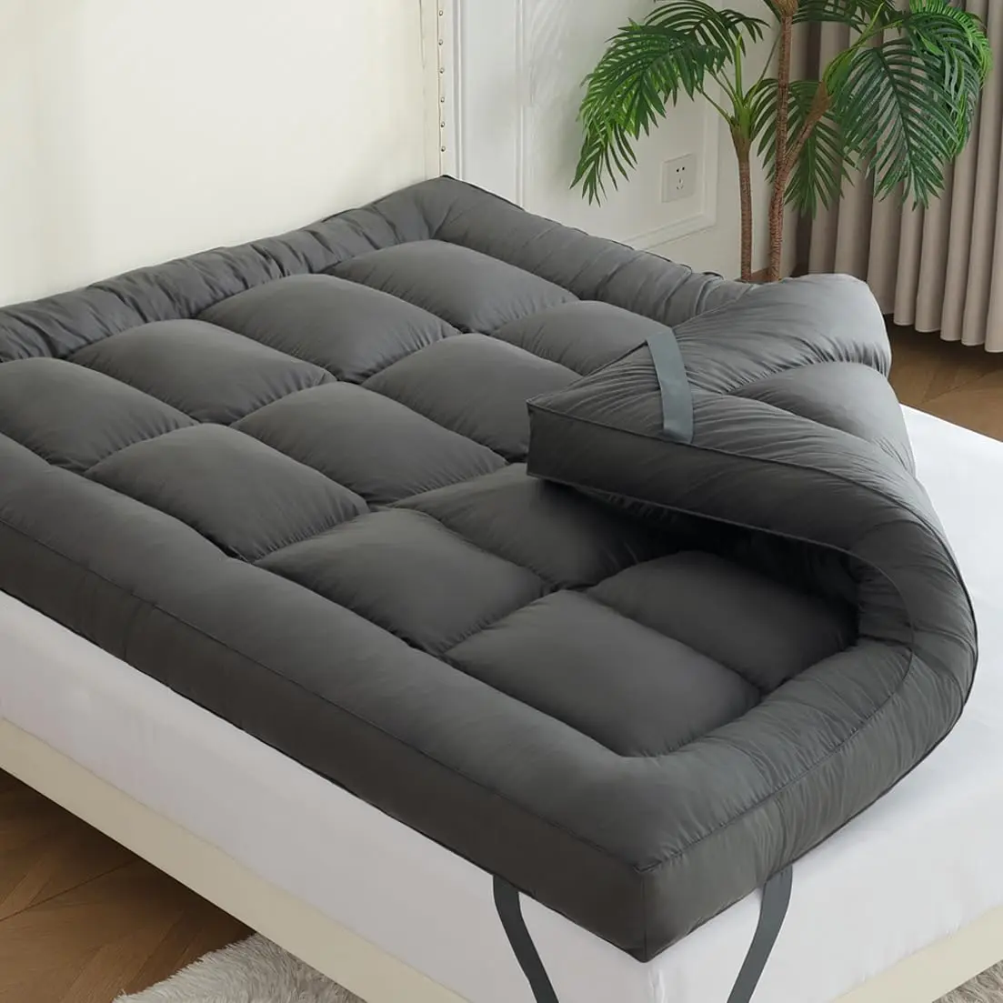 5-дюймовый наматрасник King Size, 4-слойный наматрасник из гусиных перьев, наполненный из измельченной пены, наматрасник из 100% хлопка
5-дюймовый наматрасник King Size, 4-слойный наматрасник из гусиных перьев, наполненный из измельченной пены, наматрасник из 100% хлопка
