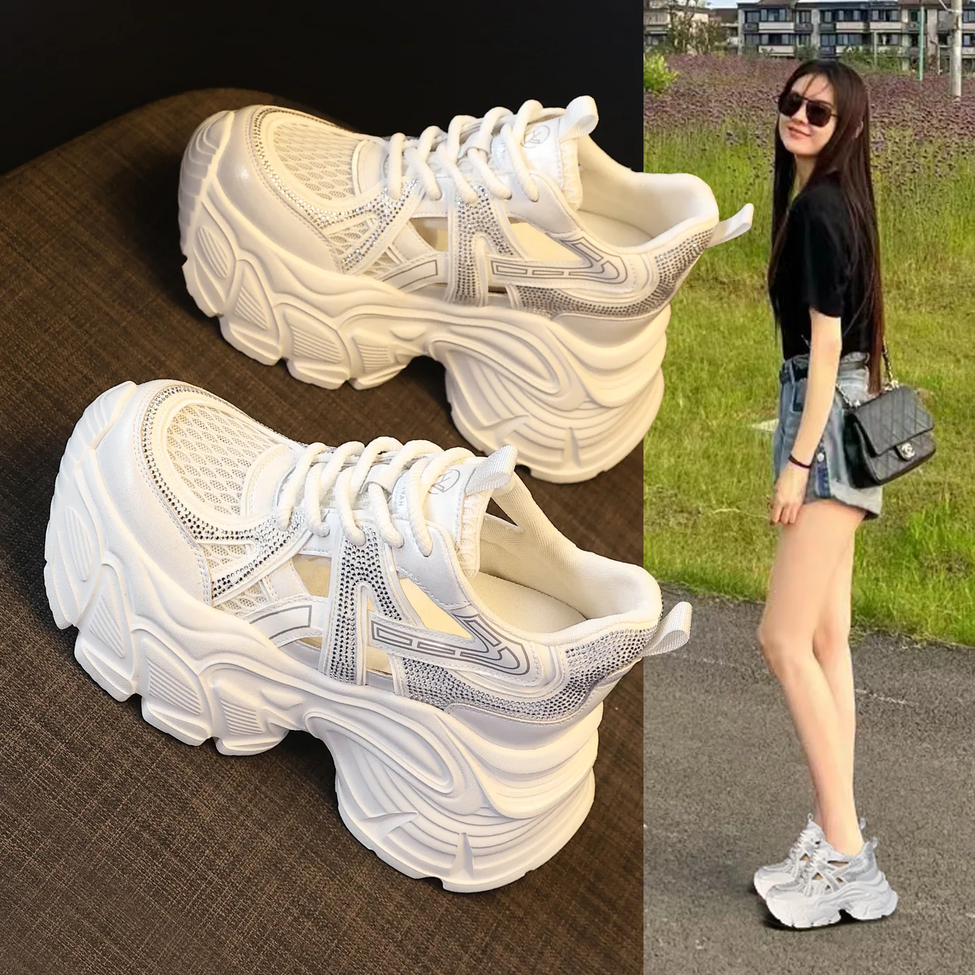 Water Diamond Hollow Mesh Dad Shoes Women 2026 Summer New Sports and Leisure Shoes
Water Diamond Hollow Mesh Dad Shoes Women 2026 Summer New Sports and Leisure Shoes