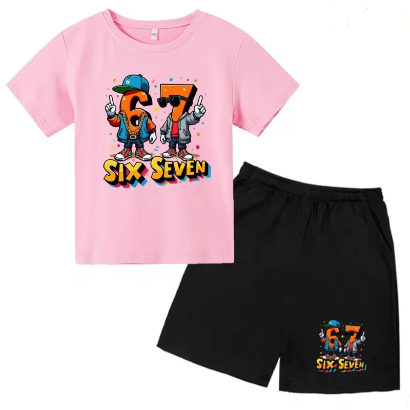 Colorful Cartoon Numbers Six Or Seven Print Kids Summer T-shirts+Shorts 2P 3-12Yrs Boys Girls Casual Cute Set Children Clothing
Colorful Cartoon Numbers Six Or Seven Print Kids Summer T-shirts+Shorts 2P 3-12Yrs Boys Girls Casual Cute Set Children Clothing