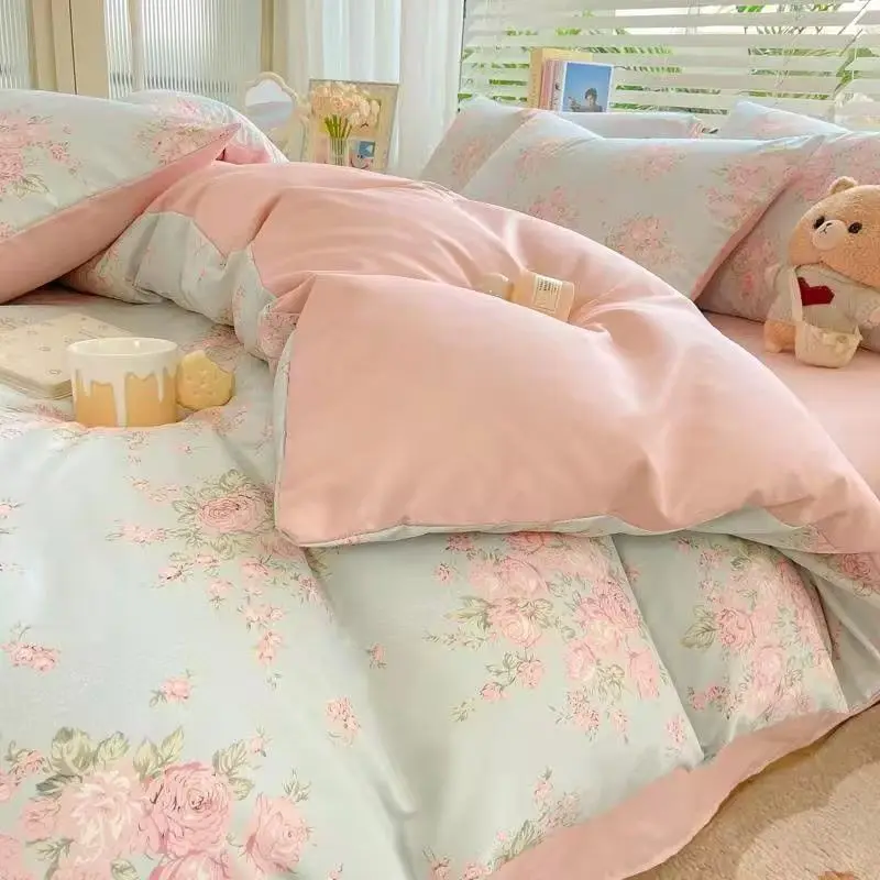 aGalsang Flowers 4-Piece Bedding Set - Skin-Friendly Double-Layer Yarn, Instagram Style Sheets + Duvet, Dormitory/Family Use (Br
aGalsang Flowers 4-Piece Bedding Set - Skin-Friendly Double-Layer Yarn, Instagram Style Sheets + Duvet, Dormitory/Family Use (Br