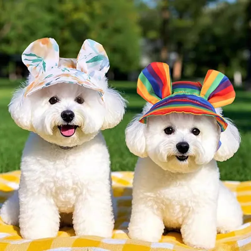 Rainbow Dog Princess Hat Visor Hat Prevent Suffocation Pet Dog Porous Sun Hat Cap With Ear Holes for Small Dogs Cats
Rainbow Dog Princess Hat Visor Hat Prevent Suffocation Pet Dog Porous Sun Hat Cap With Ear Holes for Small Dogs Cats