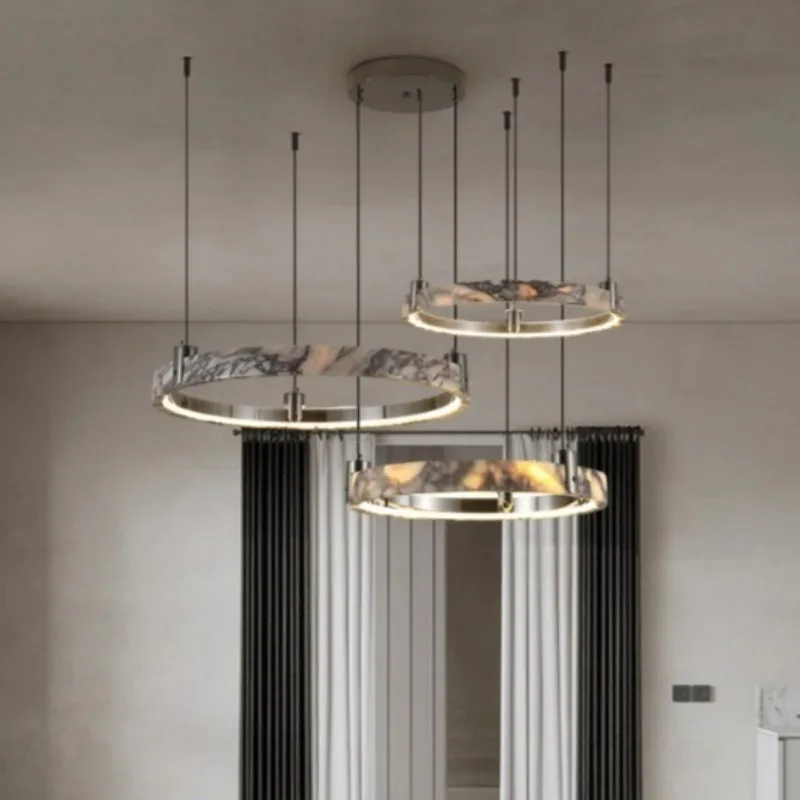 Marble Ring Black Chrome Gold 2026 Chandelier Lighting Para Sala Estar Alabaster Pendant Light For Foyer Dinning Room
Marble Ring Black Chrome Gold 2026 Chandelier Lighting Para Sala Estar Alabaster Pendant Light For Foyer Dinning Room