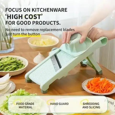 1 pc Cuisine Multi-fonction légumes Slicer ménage Fruits et légumes Slicer manuel bouton réglable citron pomme de terre gratte