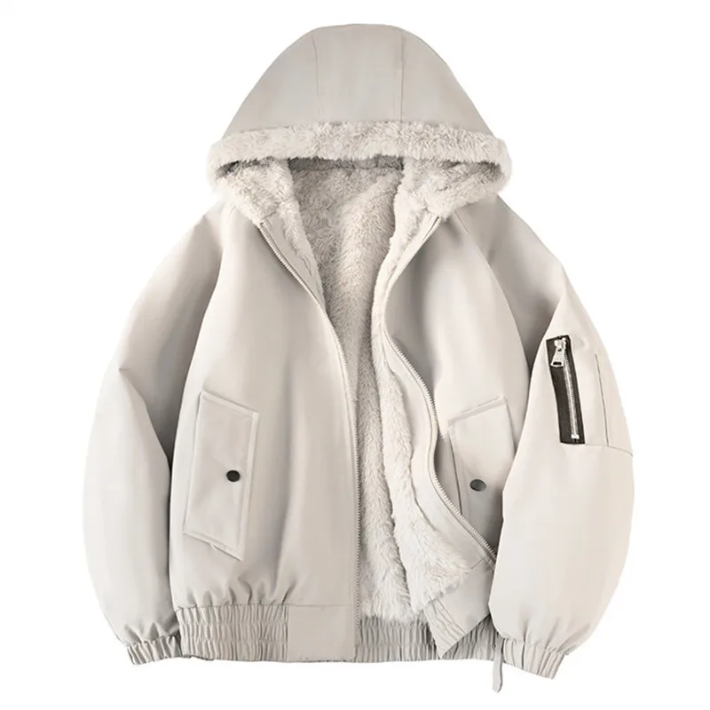 Winter Fleece Jackets Men Korean Style Loose Hooded Outwear Coats Fashion Zipper Warm Casual Jacket With Nood Windproof Coat Man
Winter Fleece Jackets Men Korean Style Loose Hooded Outwear Coats Fashion Zipper Warm Casual Jacket With Nood Windproof Coat Man