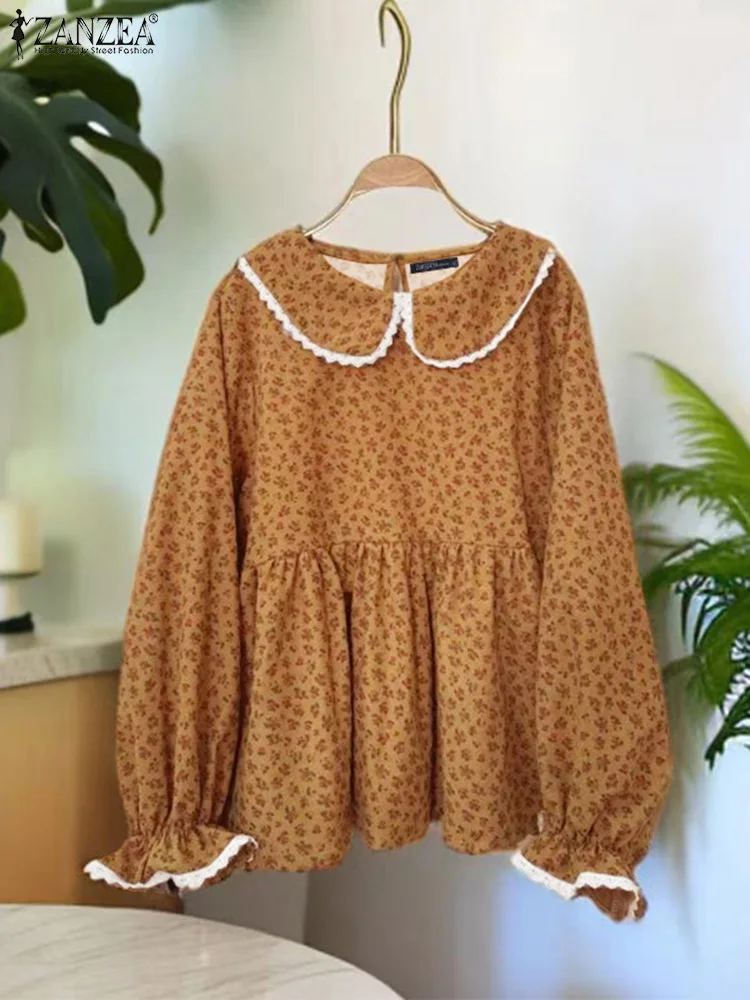 2025 Women Tops Sweety Floral Printed Blouse ZANZEA Elegant Long Sleeve Peter Pan Collar Chemise Casual Lace Hem Korean Shirts
2025 Women Tops Sweety Floral Printed Blouse ZANZEA Elegant Long Sleeve Peter Pan Collar Chemise Casual Lace Hem Korean Shirts