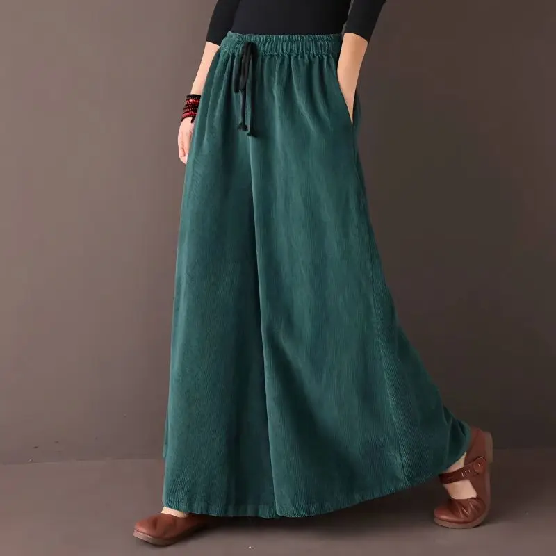 2023 Autumn Winter Women Wide Leg Pants Corduroy Elastic Waist Loose Lace Up Pants Fashion Casual Plus Warm High Wait Slim Pants
2023 Autumn Winter Women Wide Leg Pants Corduroy Elastic Waist Loose Lace Up Pants Fashion Casual Plus Warm High Wait Slim Pants