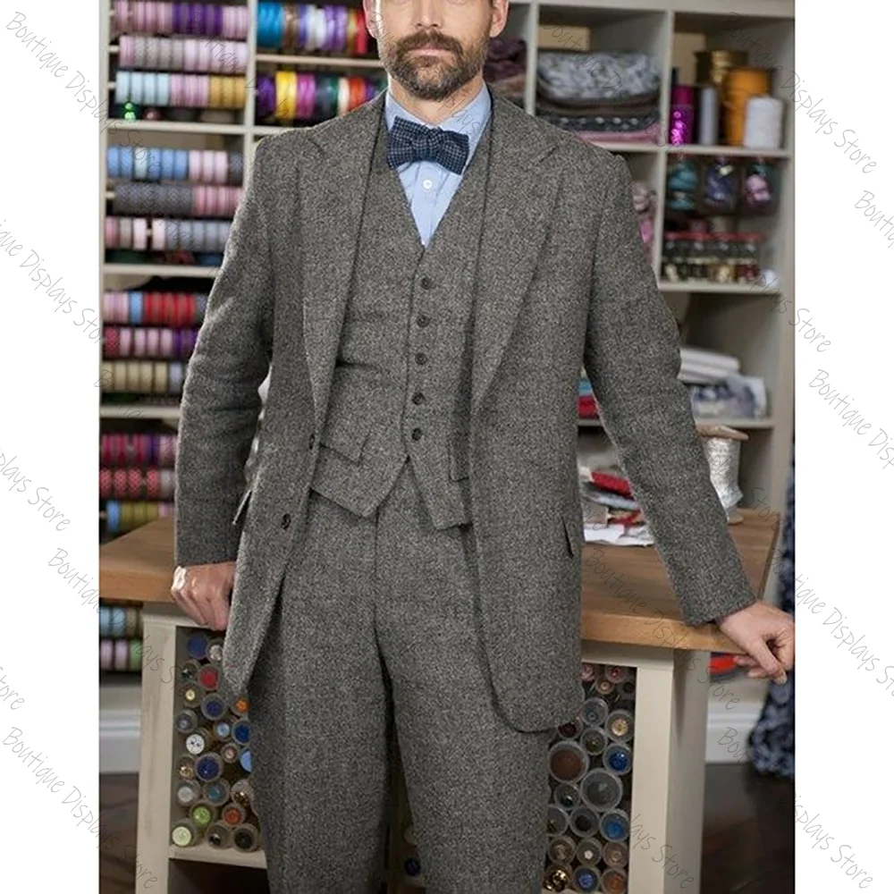 Luxury Grey Men Suit Single-breasted Peak Lapel 3 Pieces(Jacket+Pants+Vest) Male Formal Wedding Party Set
Luxury Grey Men Suit Single-breasted Peak Lapel 3 Pieces(Jacket+Pants+Vest) Male Formal Wedding Party Set