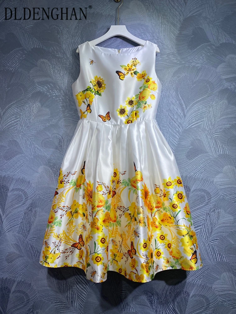 DLDENGHAN Fashion Spring Summer Vest Dress Women O-Neck Sleeveless Crystal Diamonds Flowers Print Elegant Party Short Dresses
DLDENGHAN Fashion Spring Summer Vest Dress Women O-Neck Sleeveless Crystal Diamonds Flowers Print Elegant Party Short Dresses