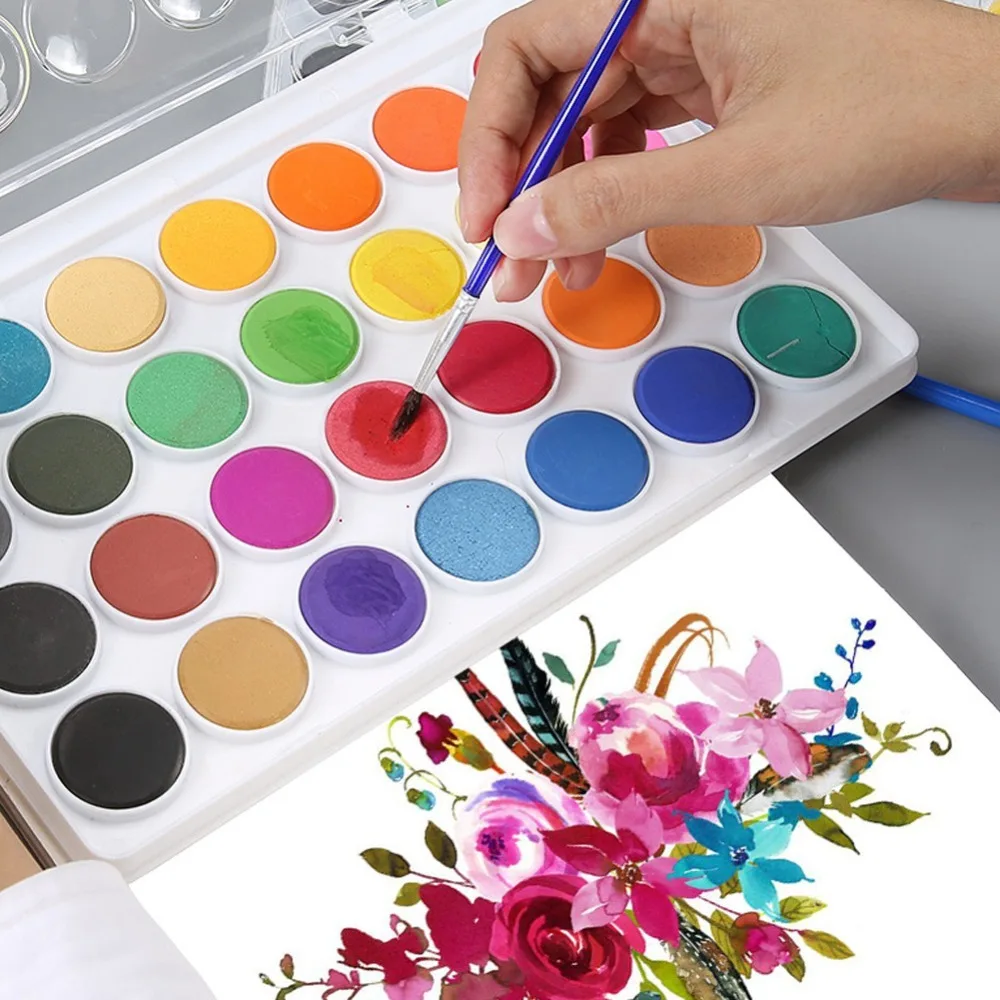 36PCS Solid pan pigment Solid Watercolor Set Rich color saturation Easy water activation Solid Gouache Pigment Kit
36PCS Solid pan pigment Solid Watercolor Set Rich color saturation Easy water activation Solid Gouache Pigment Kit