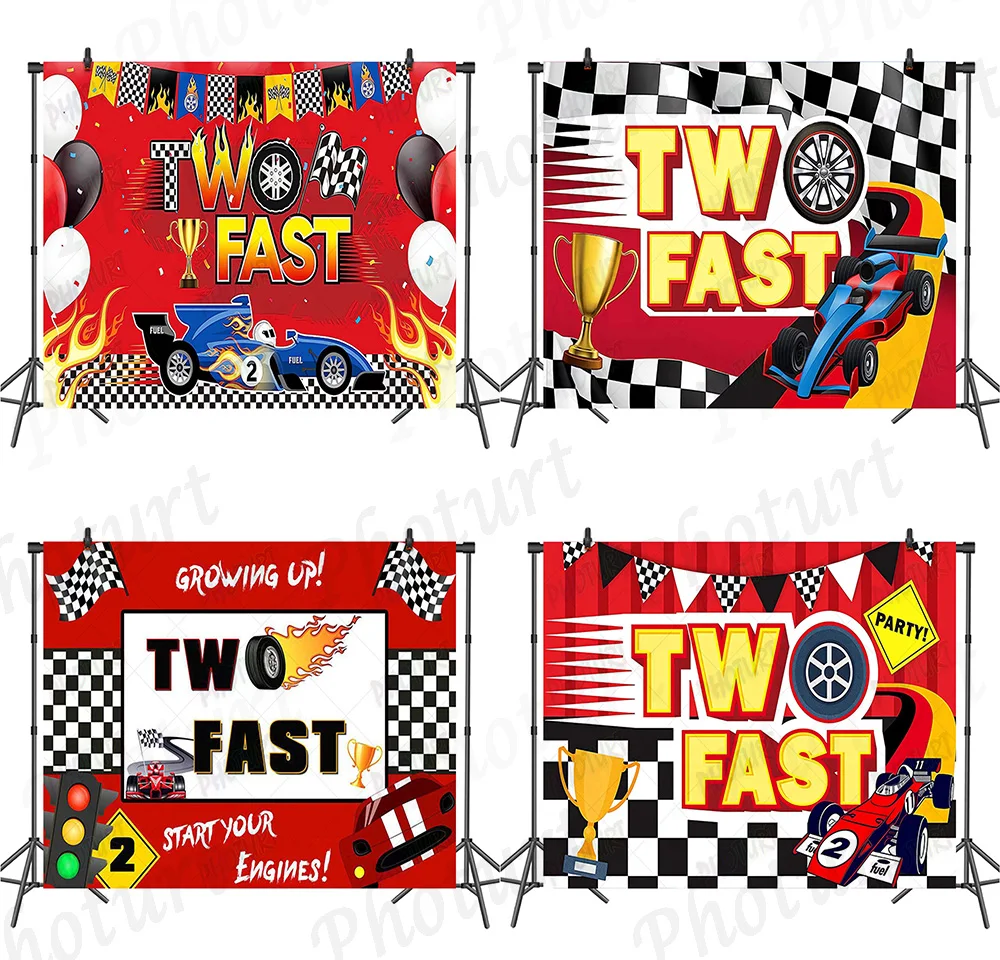 PHOTURT Two Fast Birthday Backdrop Boy Happy 2nd Birthday Party Decor Red Car Racing Background Custom Banner Photoshoot Props
PHOTURT Two Fast Birthday Backdrop Boy Happy 2nd Birthday Party Decor Red Car Racing Background Custom Banner Photoshoot Props