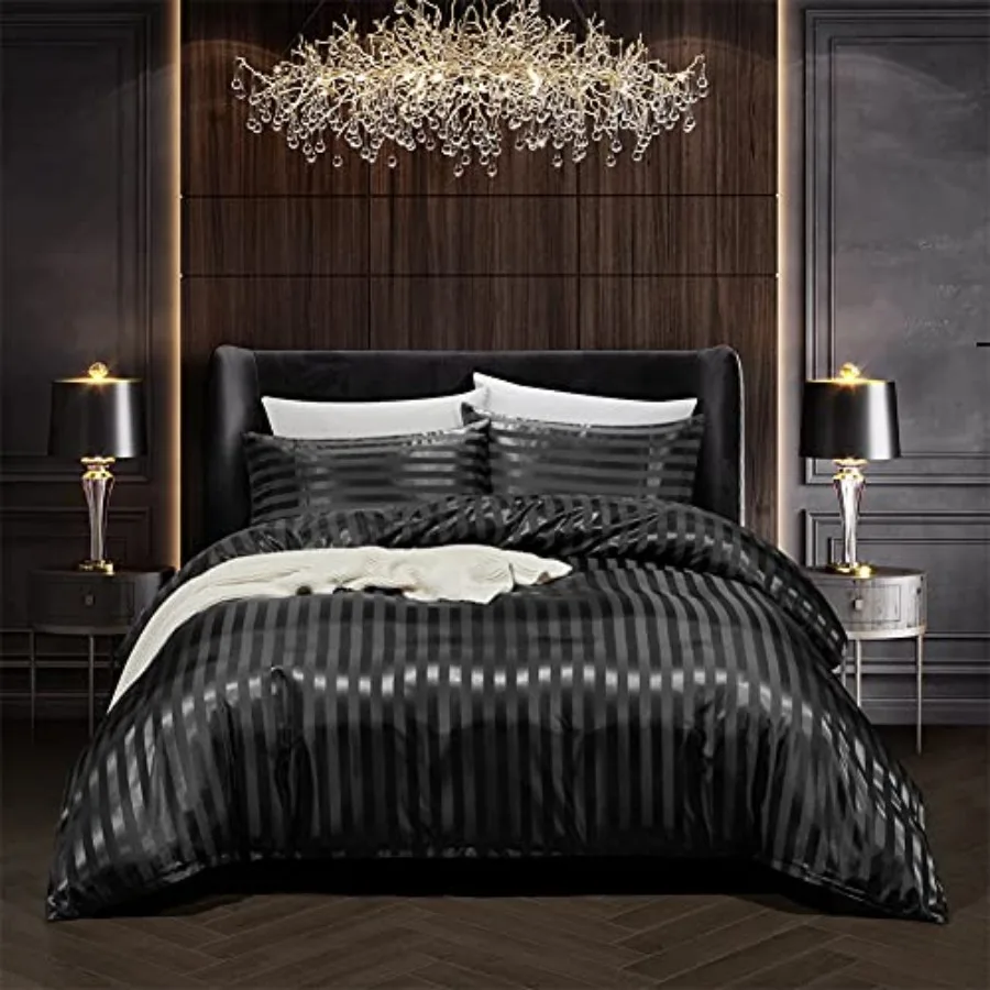 3 Pcs Satin Duvet Cover Set Bedding Sets Italian Style 1800 Series Luxury Rich Silk Silky Super Soft Stripes Hidden Zipper Clos
3 Pcs Satin Duvet Cover Set Bedding Sets Italian Style 1800 Series Luxury Rich Silk Silky Super Soft Stripes Hidden Zipper Clos