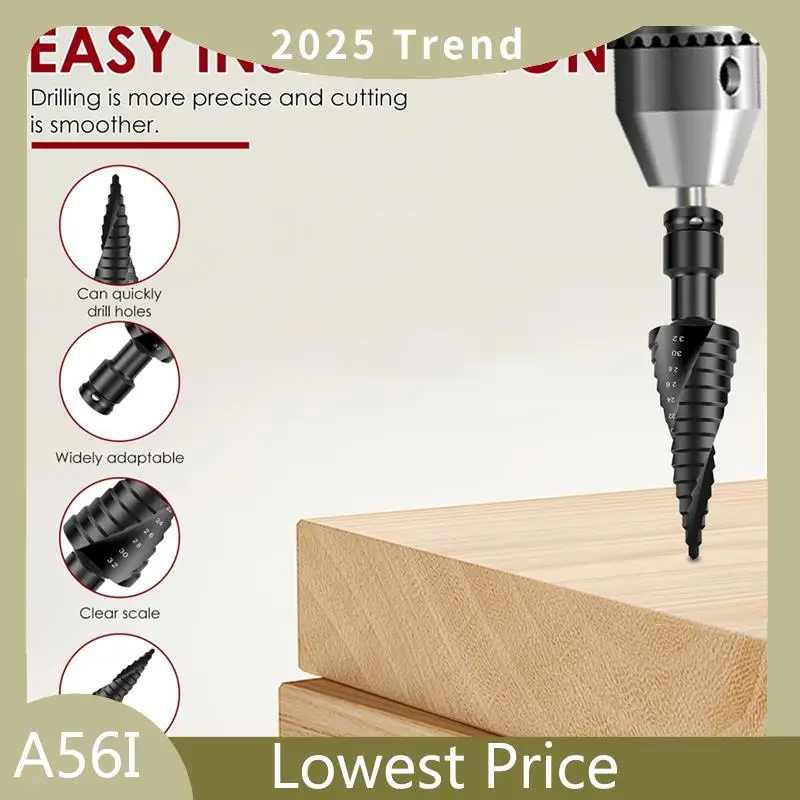 A56I Top 3Pcs Step Drill Bit Set, Grooved Step Drill Bit 4-32Mm Cone Cutting Spiral Flute
A56I Top 3Pcs Step Drill Bit Set, Grooved Step Drill Bit 4-32Mm Cone Cutting Spiral Flute