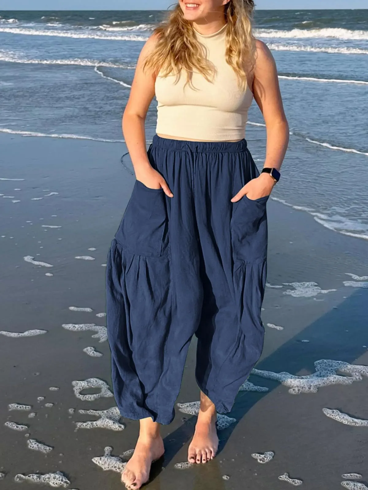 High Waist Wide Leg Pants Elastic Waist Pleated Casual Trousers British Style Commute Pure Color Polyester Fiber Summer Colle...
High Waist Wide Leg Pants Elastic Waist Pleated Casual Trousers British Style Commute Pure Color Polyester Fiber Summer Colle...