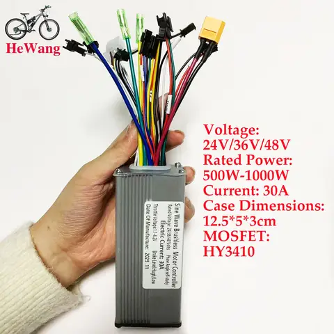 24V/36V/48V 3mode sine wave Brushless motor controller 500W 750W 1000W 30A For S866 V889 S966 No. 2 protocol LCD meter e-Bike