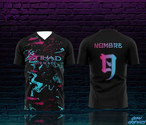 European British Football Shirt Men's And Women's Manchester City No.9 Training Breathable Quick Drying Short Sleeve T-shirt