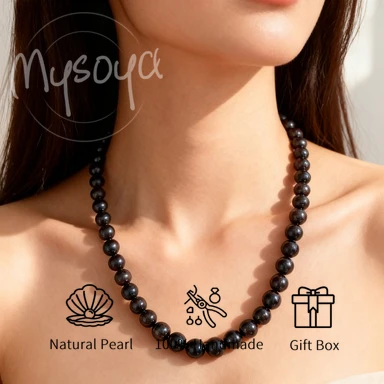 MYSOYA 10-11 мм черный пресноводный жемчуг ожерелье для женщин и мужчин с подарочной коробкой идеальный подарок на свадьбу, день рождения, Рождество, Новый год
MYSOYA 10-11 мм черный пресноводный жемчуг ожерелье для женщин и мужчин с подарочной коробкой идеальный подарок на свадьбу, день рождения, Рождество, Новый год