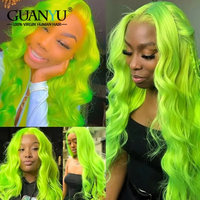 Ombre Bright Green Loose Wave Human Hair Wigs Lime Green Curly 13x4 Lace Front Wigs for Women Glueless 4X4 Lace Closure Wig
Ombre Bright Green Loose Wave Human Hair Wigs Lime Green Curly 13x4 Lace Front Wigs for Women Glueless 4X4 Lace Closure Wig