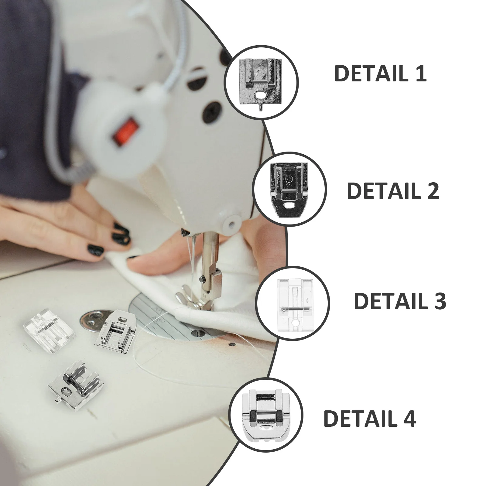 2 set Invisible Zipper Presser Foot Stainless Steel Durable Sewing Machine Accessories For Household Industrial Use Craft
2 set Invisible Zipper Presser Foot Stainless Steel Durable Sewing Machine Accessories For Household Industrial Use Craft