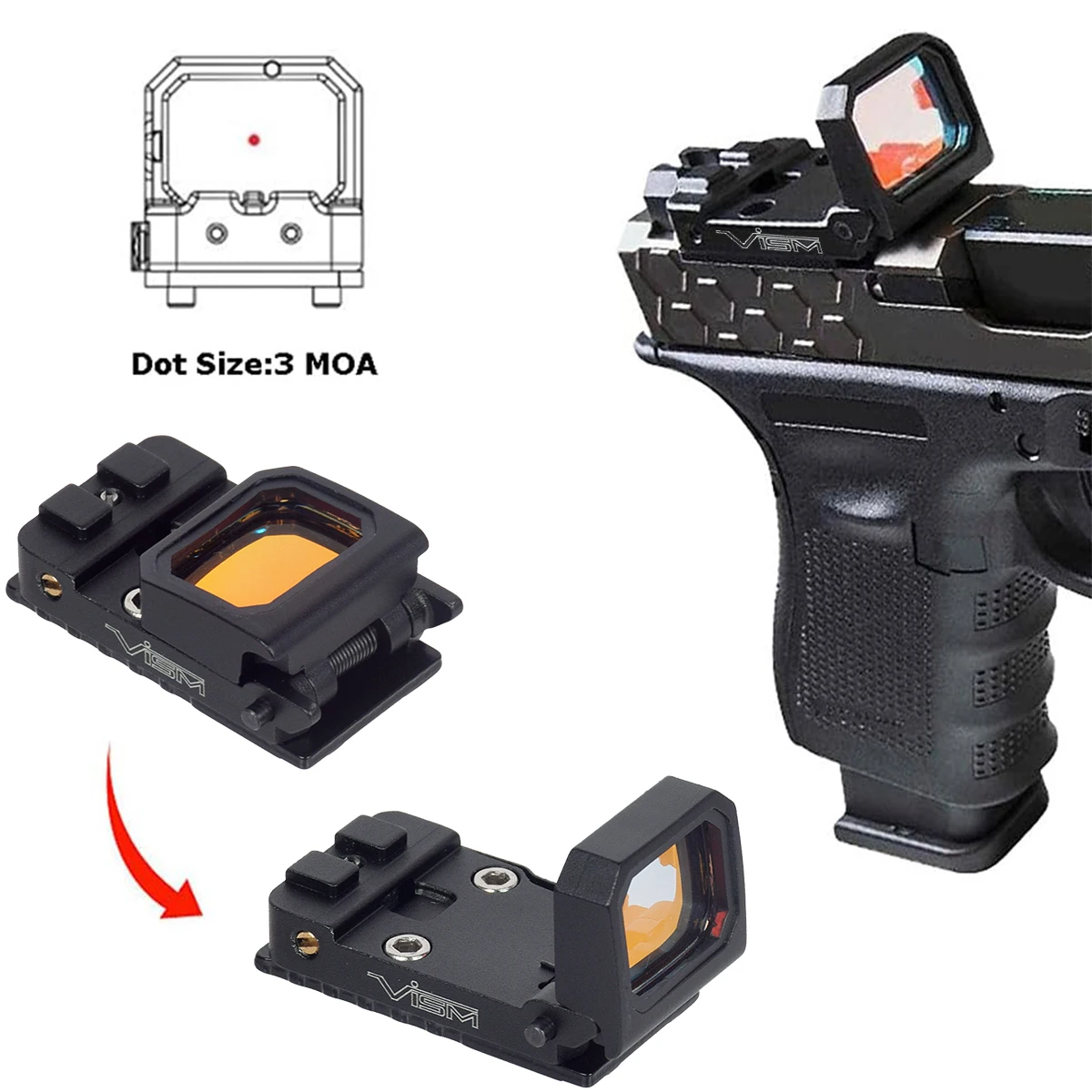 Тактический прицел VISM Flipdot Reflex Optic Red Dot — мини-пистолетный прицел MOA 3 для G17 MOS Pistol или крепление на рейку Picatinny 20 мм
Тактический прицел VISM Flipdot Reflex Optic Red Dot — мини-пистолетный прицел MOA 3 для G17 MOS Pistol или крепление на рейку Picatinny 20 мм