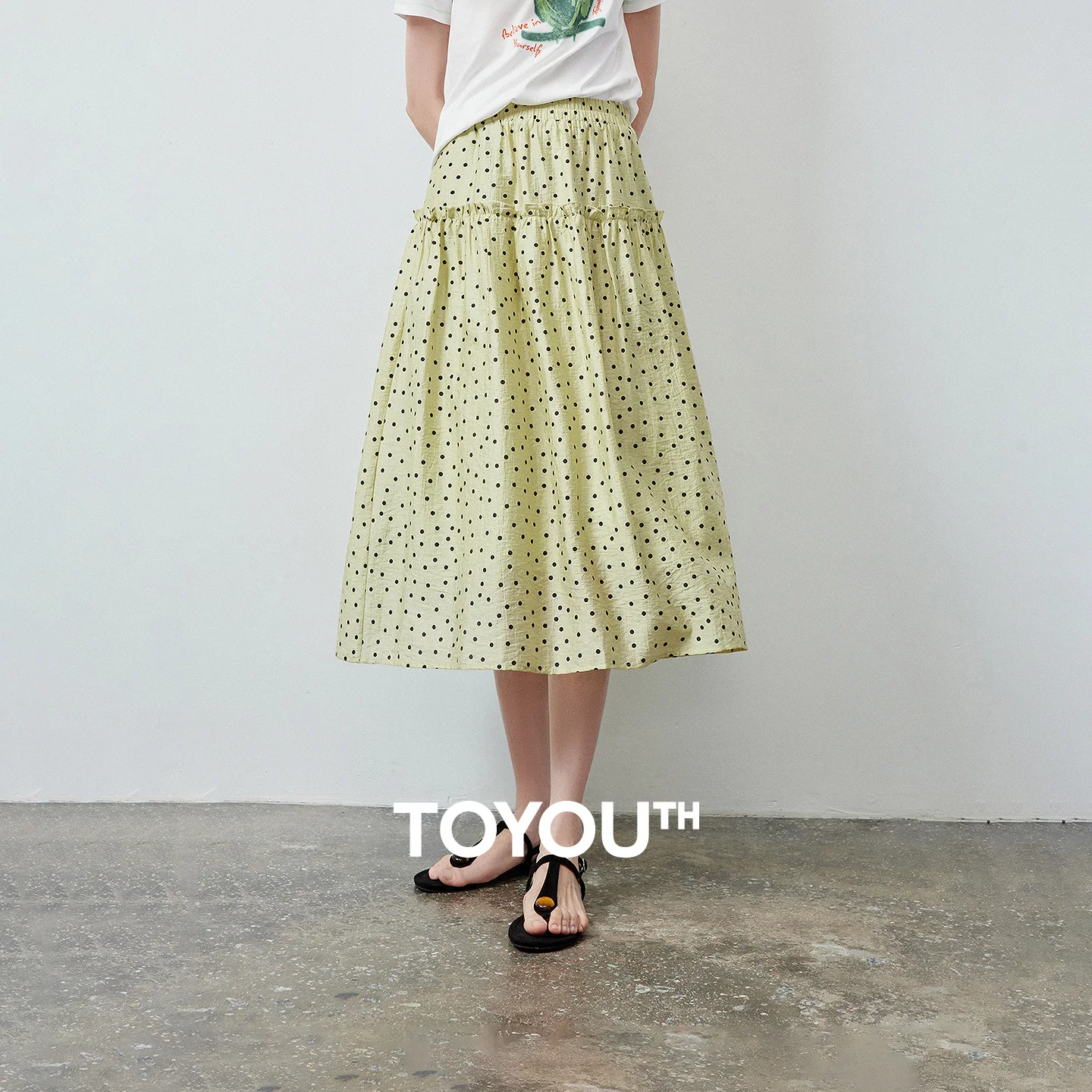 TOYOUTH Women Lyocell Skirt Summer 2026 Light Green Ruffle Trim French Retro Polka Dot Vintage Style
TOYOUTH Women Lyocell Skirt Summer 2026 Light Green Ruffle Trim French Retro Polka Dot Vintage Style