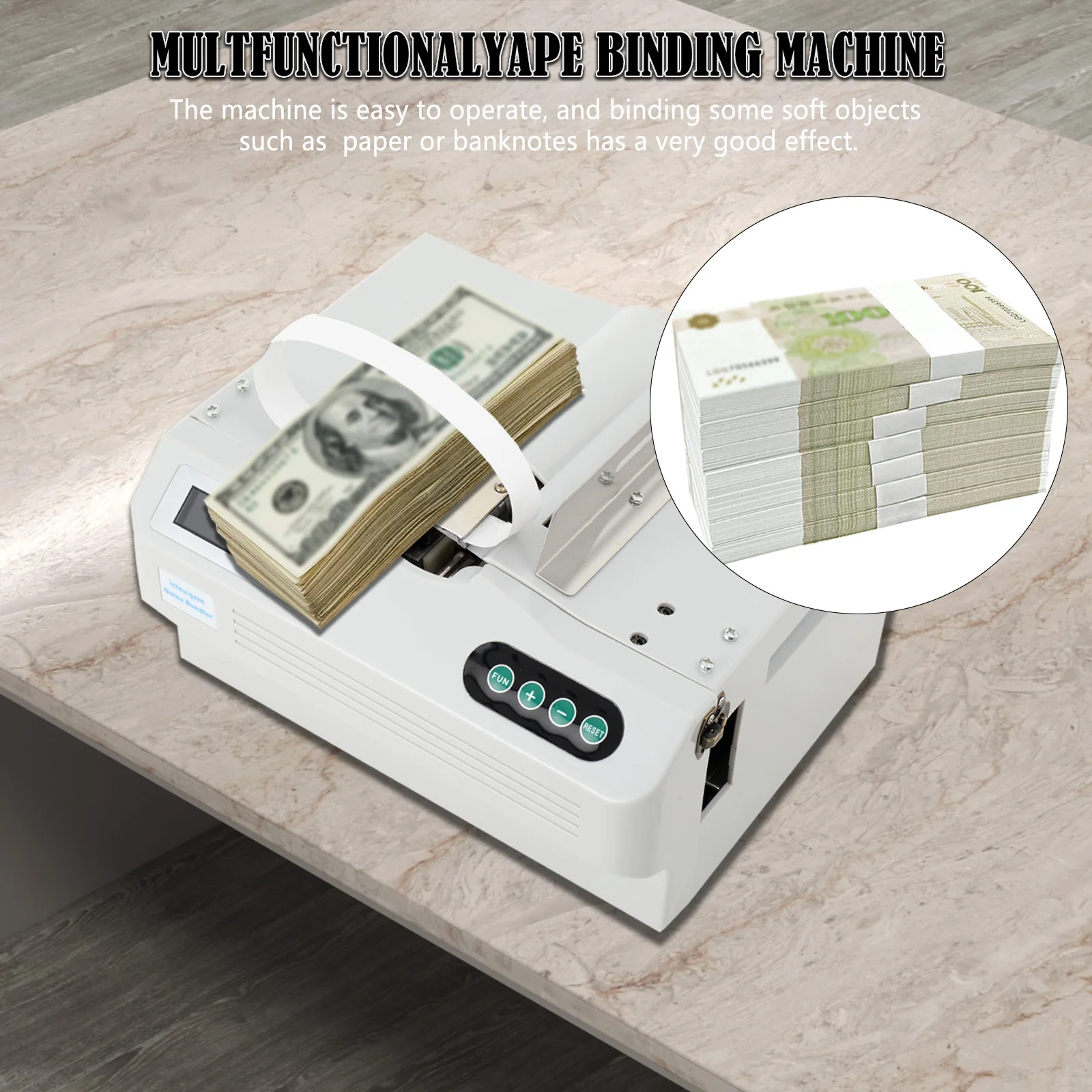 Automatic Small Banknote Binding Machine Strapping Bundling Money Packer 110V
Automatic Small Banknote Binding Machine Strapping Bundling Money Packer 110V