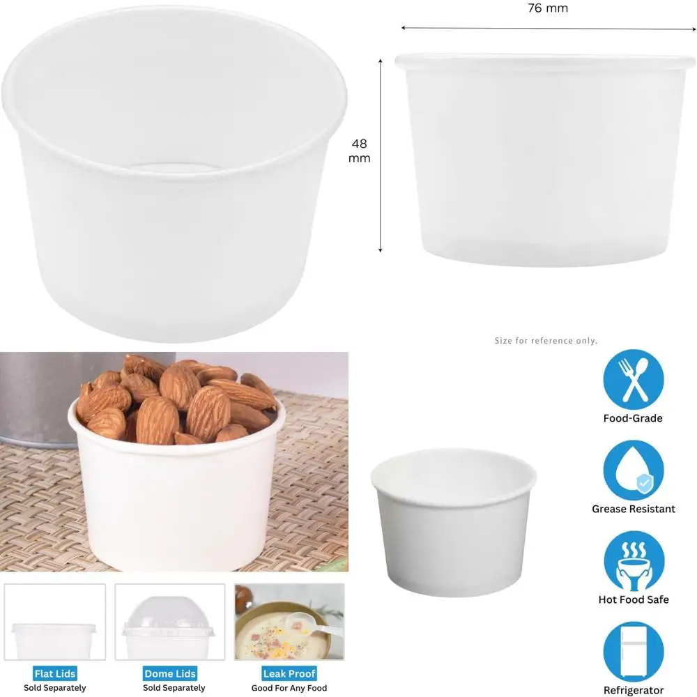 4oz - 1000ct white paper ice cream cups, perfect for hot & cold treats, ideal for desserts and snacks
4oz - 1000ct white paper ice cream cups, perfect for hot & cold treats, ideal for desserts and snacks