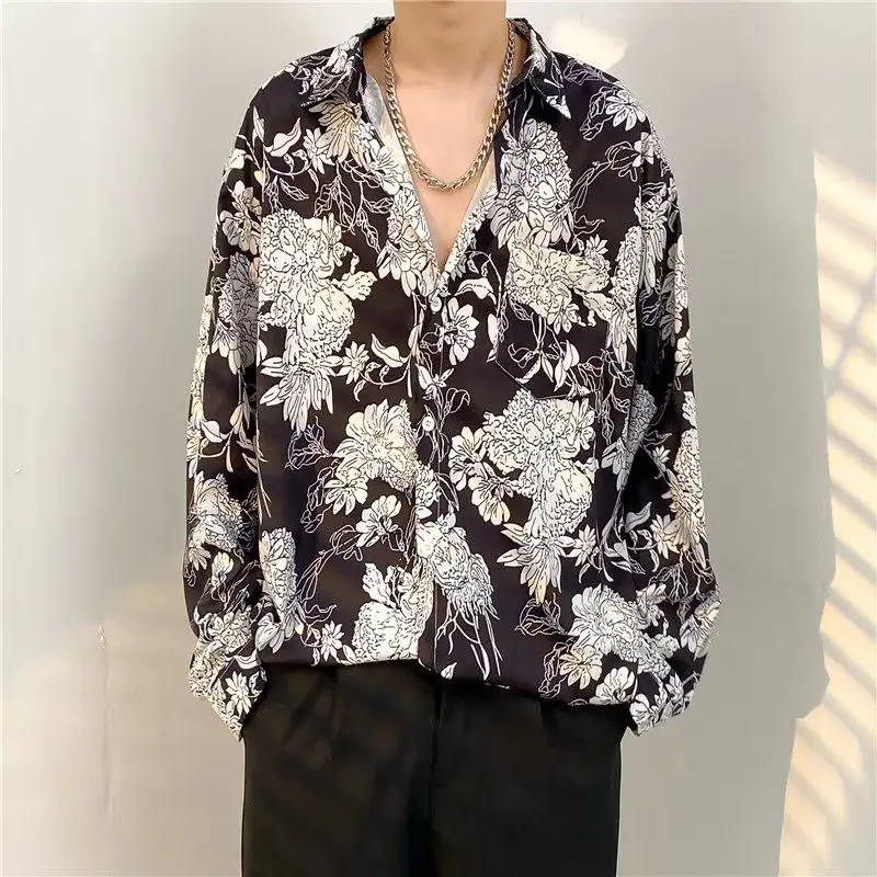 Harajuku Sle Men's Long Sve Casual Loose irt Vintage Hong Kong Sle Floral Print Comfortable Breathable Polyester Fiber
Harajuku Sle Men's Long Sve Casual Loose irt Vintage Hong Kong Sle Floral Print Comfortable Breathable Polyester Fiber