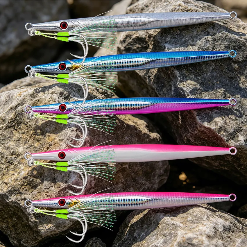 5pcs 60-300g Saltwater Bait Luminous Slow Jigging Lure Jig Blade Baits Sinking Pesca Deep Sea Glow Vertical Jigger Bait
5pcs 60-300g Saltwater Bait Luminous Slow Jigging Lure Jig Blade Baits Sinking Pesca Deep Sea Glow Vertical Jigger Bait