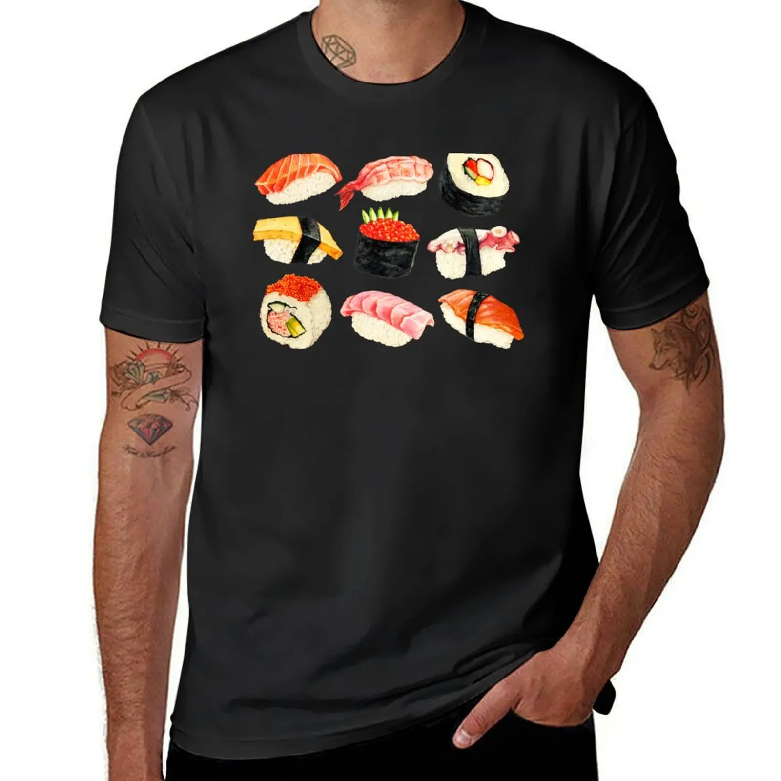 Sushi Pattern - Pink T-Shirt korean fashion blacks sports fans oversized t shirts for men
Sushi Pattern - Pink T-Shirt korean fashion blacks sports fans oversized t shirts for men