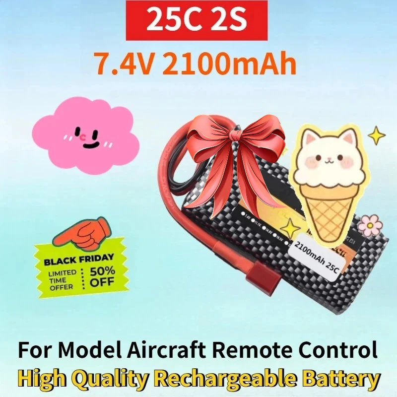 25C 2S 7.4V 2100mAh Lithium-ion Battery Pack for Model Aircraft Remote Control Aircraft Drone High Quality Rechargeable Battery
25C 2S 7.4V 2100mAh Lithium-ion Battery Pack for Model Aircraft Remote Control Aircraft Drone High Quality Rechargeable Battery