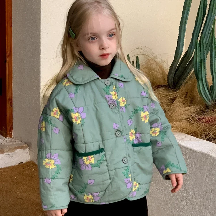 Baby's Winter Printed Cotton Coat Children's Flower Printed Casual Fashion Coat Winter Warm Single breasted Parker Coat 2023
Baby's Winter Printed Cotton Coat Children's Flower Printed Casual Fashion Coat Winter Warm Single breasted Parker Coat 2023