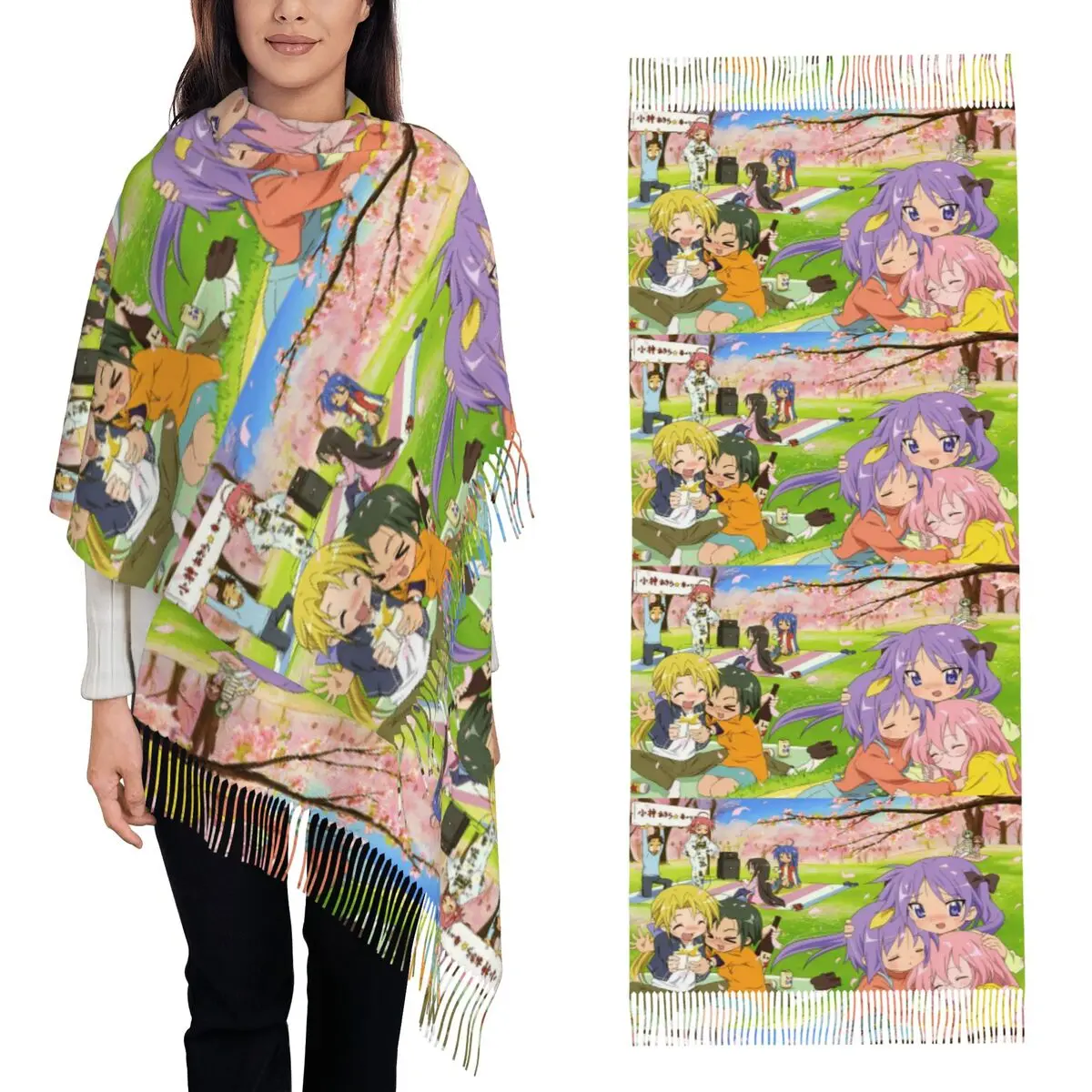 Kawaii Lucky Star Anime Japanese Game Scarf Tassel Scarves Women Soft Warm Shawls and Wraps Large Fall Winter Shawl Wrap
Kawaii Lucky Star Anime Japanese Game Scarf Tassel Scarves Women Soft Warm Shawls and Wraps Large Fall Winter Shawl Wrap