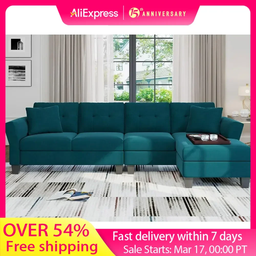 Living Room Convertible Sectional Couch, Modern Velvet Modular L-Shaped Sofa, 4 Seat Sofa with Chaise L-Shaped Couches
Living Room Convertible Sectional Couch, Modern Velvet Modular L-Shaped Sofa, 4 Seat Sofa with Chaise L-Shaped Couches