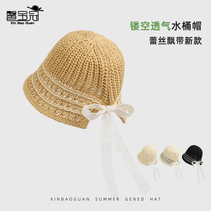 Custom. Spring and Summer Korean Style Breathable Hollow Knit Hat Casual Versatile Hat Women with Lace Ri
Custom. Spring and Summer Korean Style Breathable Hollow Knit Hat Casual Versatile Hat Women with Lace Ri