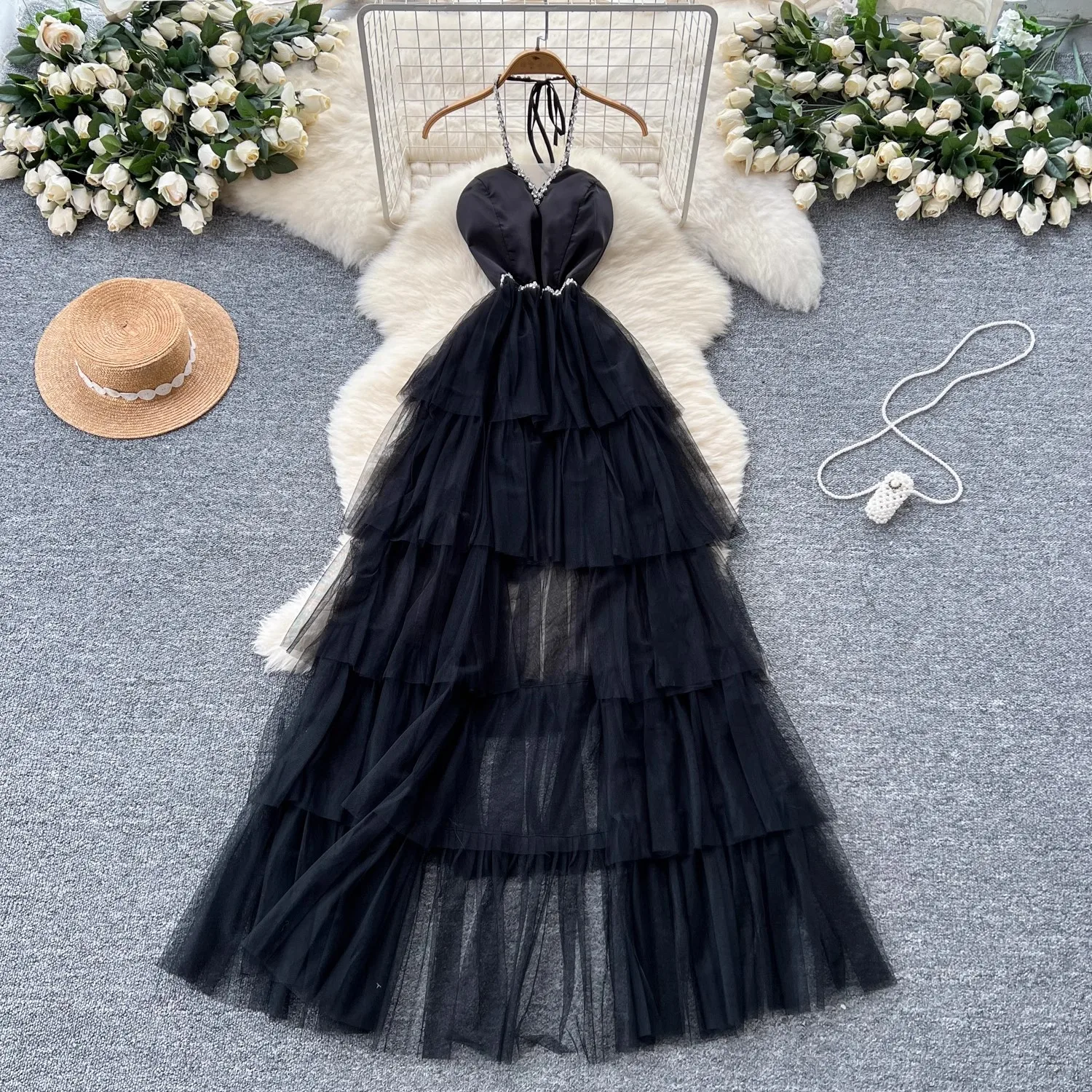 Black Halter Mesh Dress Women Elegant Summer Holiday Party Sleeveless Clothing Lady Streetwear Chic Vestidos Bodycon
Black Halter Mesh Dress Women Elegant Summer Holiday Party Sleeveless Clothing Lady Streetwear Chic Vestidos Bodycon