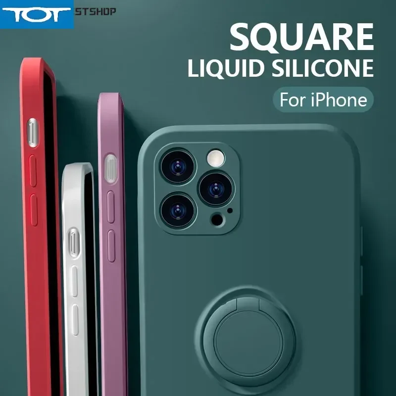 Luxury Liquid Silicone Square Case For iPhone 11 12 Pro Max X XR XS Max 7 8 6 6s Plus SE 2020 Magnet Ring Stand Strap Case Cover
Luxury Liquid Silicone Square Case For iPhone 11 12 Pro Max X XR XS Max 7 8 6 6s Plus SE 2020 Magnet Ring Stand Strap Case Cover