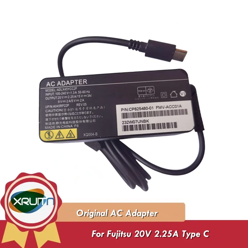 Оригинальное зарядное устройство переменного тока ADLX45YCC2F A045RP22P 20 В 2,25 А 45 Вт USB-C типа C для блока питания ноутбука Fujitsu
Оригинальное зарядное устройство переменного тока ADLX45YCC2F A045RP22P 20 В 2,25 А 45 Вт USB-C типа C для блока питания ноутбука Fujitsu