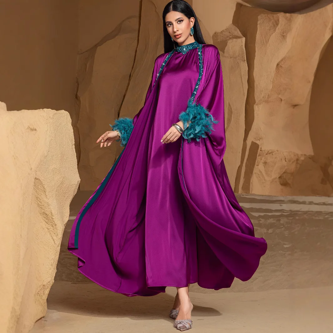 2025 Muslim New Fashion Rose Purple New Fashion Luxury Elegant Trendy 2 Piece Sets Cardigan Coat Inner Dresses Female Clothes
2025 Muslim New Fashion Rose Purple New Fashion Luxury Elegant Trendy 2 Piece Sets Cardigan Coat Inner Dresses Female Clothes