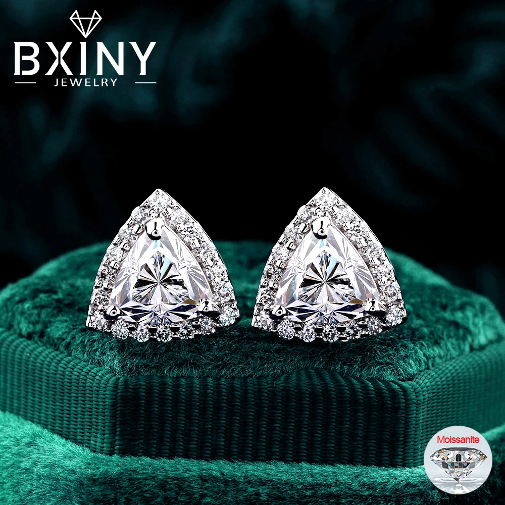 BXINY 2.4cttw Triangle Cut Moissanite Stud Earrings S925 Sterling Silver Halo Diamomd Ear Studs for Women Gifts Fine Jewelry GRA
BXINY 2.4cttw Triangle Cut Moissanite Stud Earrings S925 Sterling Silver Halo Diamomd Ear Studs for Women Gifts Fine Jewelry GRA