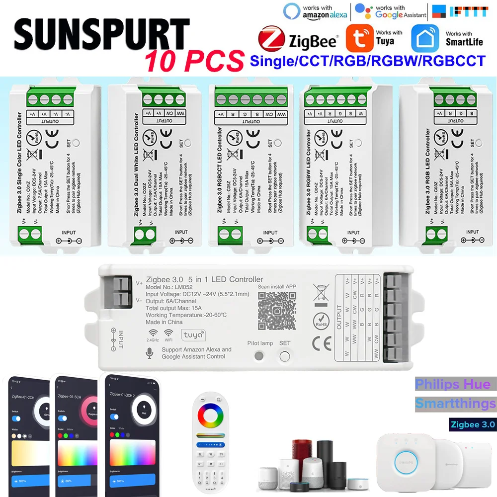 1-10PCS Zigbee LED Driver 3.0 2.4GHz WiFi RF 5 in1 Bridge Tuya Dual Mode Gateway Smart Things Google Alexa Assistant DC5V 12V24V
1-10PCS Zigbee LED Driver 3.0 2.4GHz WiFi RF 5 in1 Bridge Tuya Dual Mode Gateway Smart Things Google Alexa Assistant DC5V 12V24V