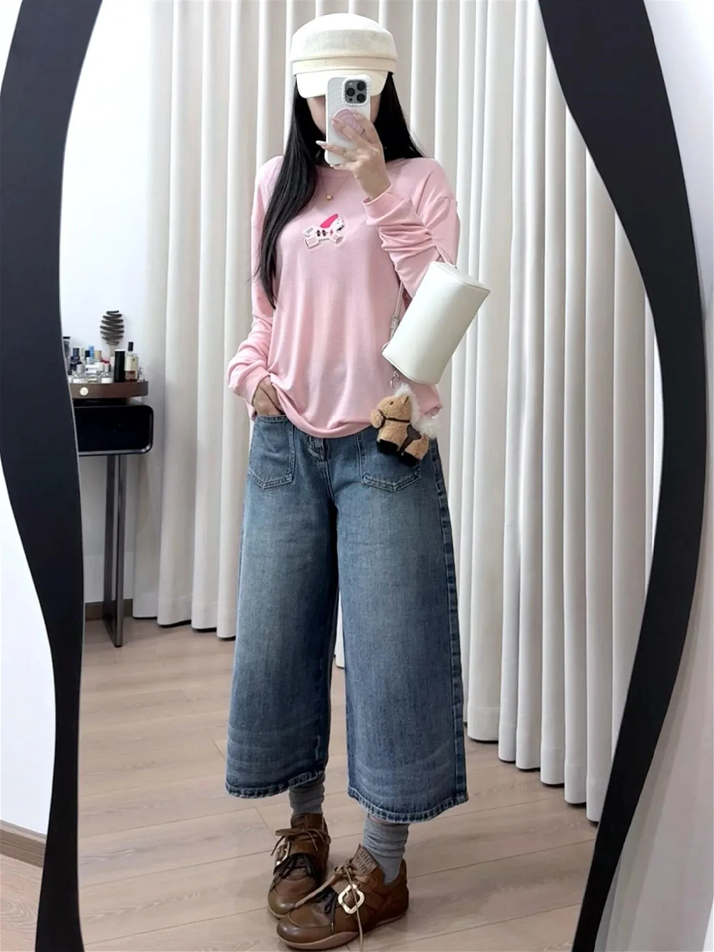 American Retro Blue Seven-Five Denim Jeans Women Summer High Waist Loose Slim Washed Wide Leg Straight Cut Casual Pants
American Retro Blue Seven-Five Denim Jeans Women Summer High Waist Loose Slim Washed Wide Leg Straight Cut Casual Pants