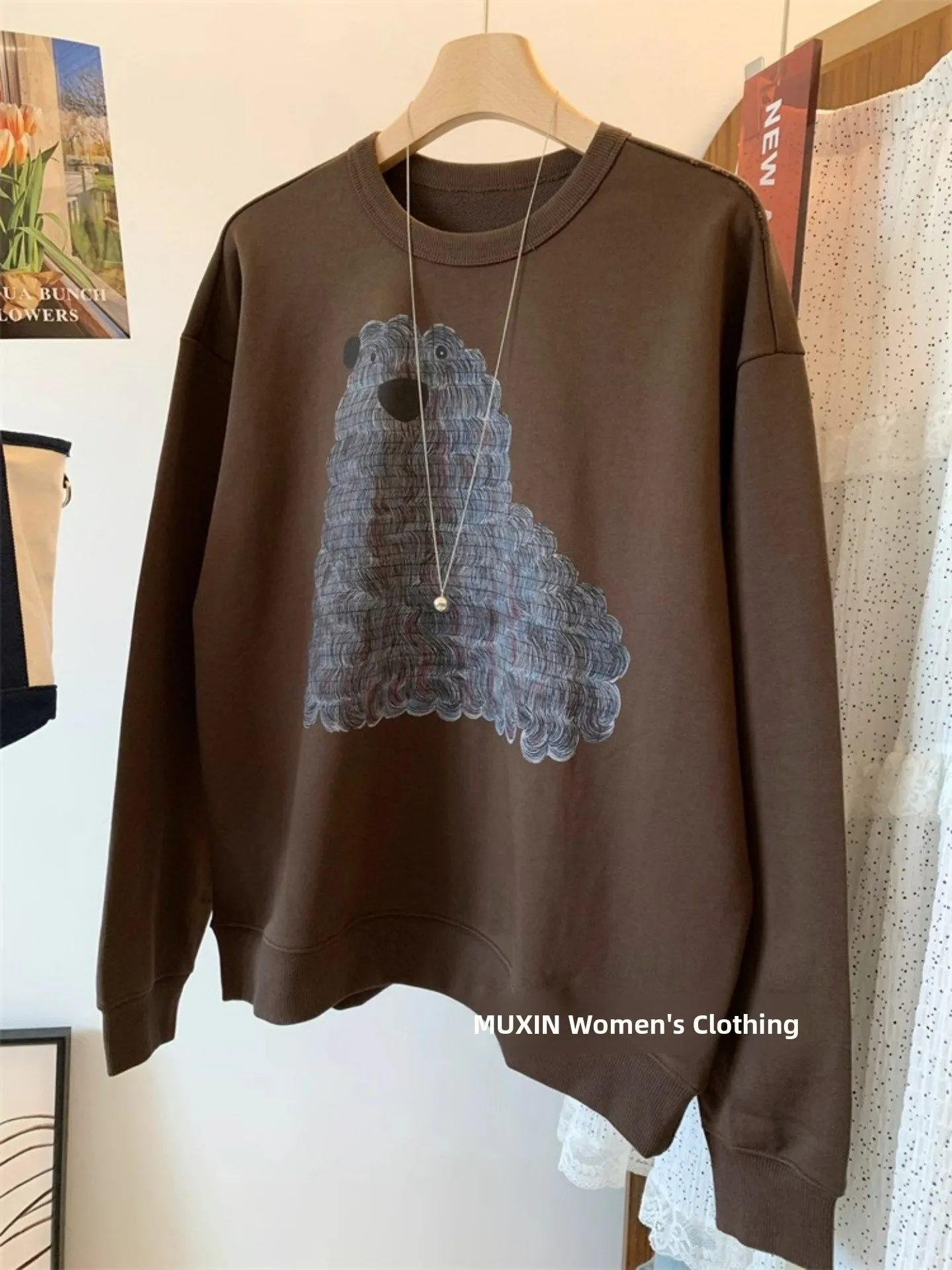 American Retro Long Hair Dog Print Loose Knitted Sweater Casual round Neck Women's Top Fashionable Autumn Comfortable Sweatshirt
American Retro Long Hair Dog Print Loose Knitted Sweater Casual round Neck Women's Top Fashionable Autumn Comfortable Sweatshirt