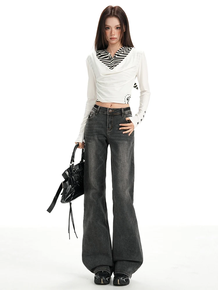 Retro High Waist Stretchy Straight Leg Jeans Women's Autumn Winter New Style American Style Micro Flared Non-Matching Leggings
Retro High Waist Stretchy Straight Leg Jeans Women's Autumn Winter New Style American Style Micro Flared Non-Matching Leggings