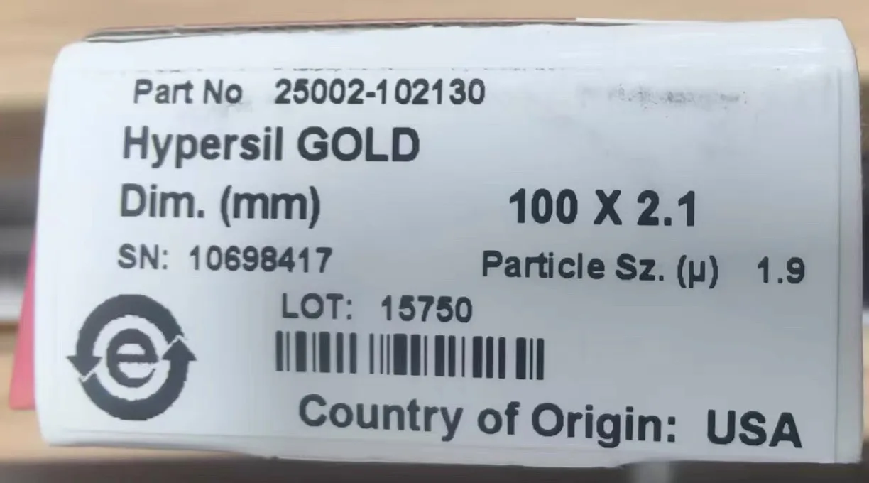 25002-102130 Колонка 1.9μm2.1mm 100mm ЗОЛОТО ™ Колонна C18
25002-102130 Колонка 1.9μm2.1mm 100mm ЗОЛОТО ™ Колонна C18