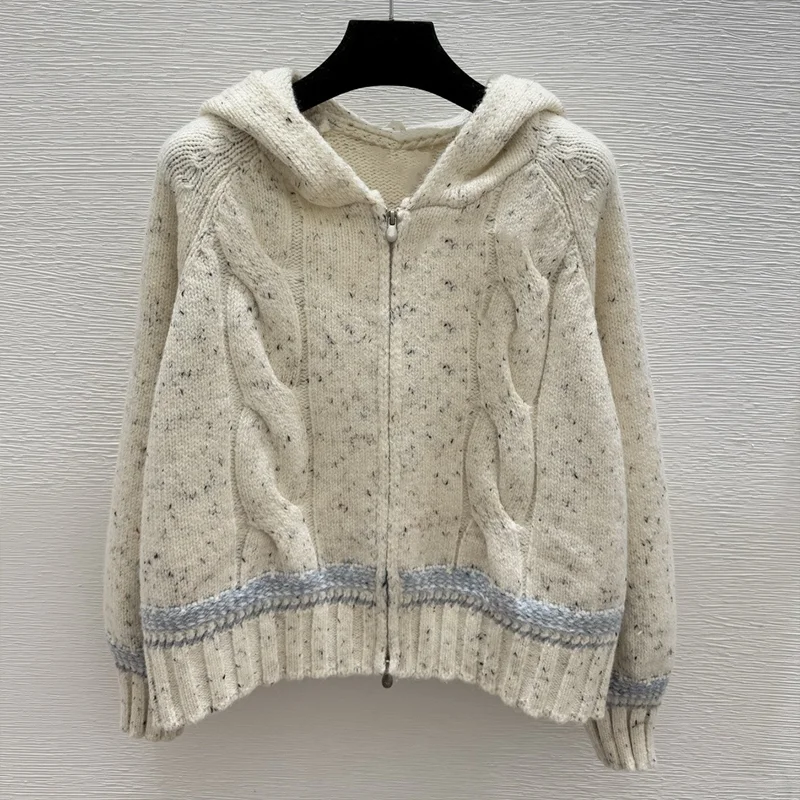 High-quality women's zipper cardigan sweater with texture collage popular autumn winter hoodie clothing 251004182
High-quality women's zipper cardigan sweater with texture collage popular autumn winter hoodie clothing 251004182