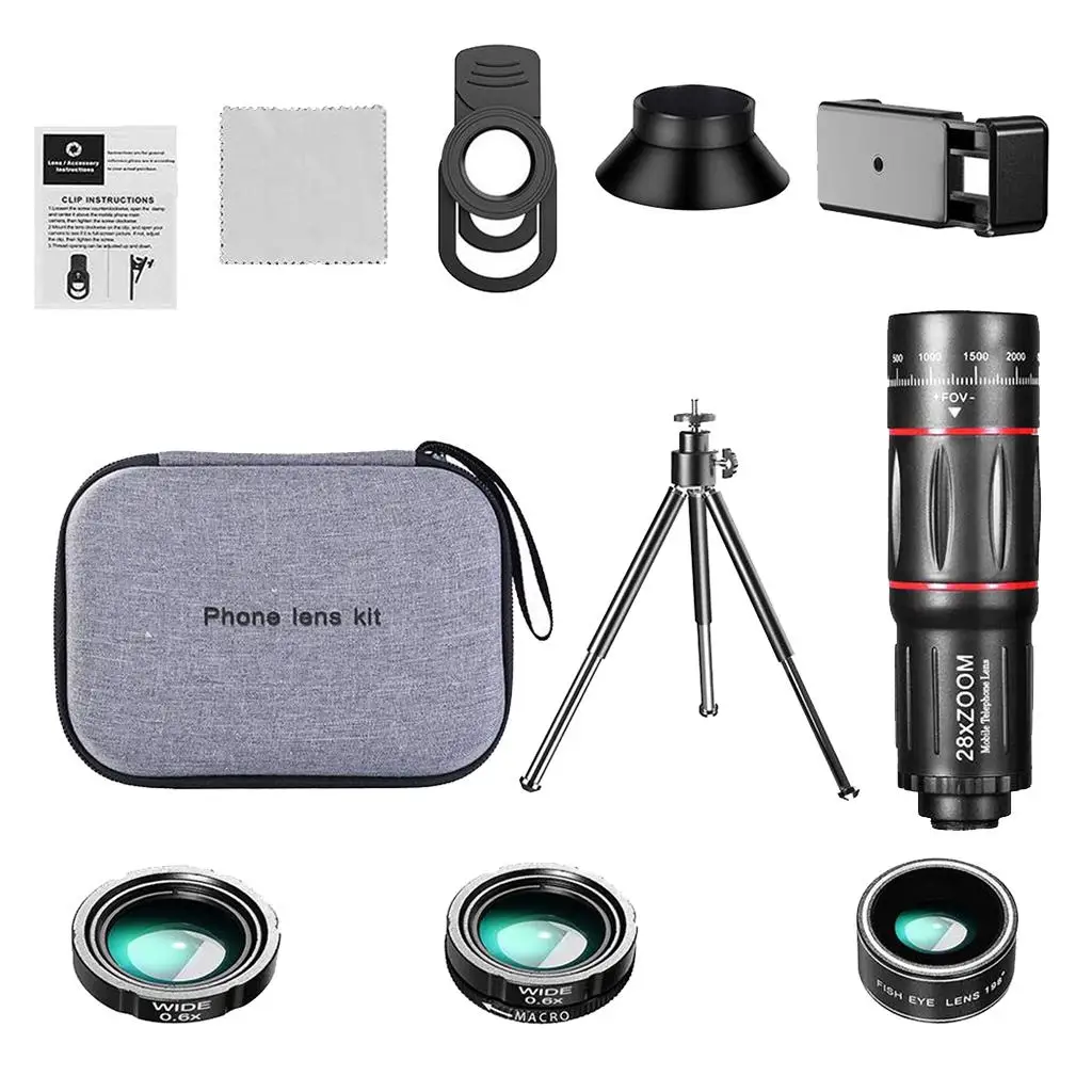 28X Zoom Clip-on Telephoto Camera Smartphone Lens Kit for .
28X Zoom Clip-on Telephoto Camera Smartphone Lens Kit for .