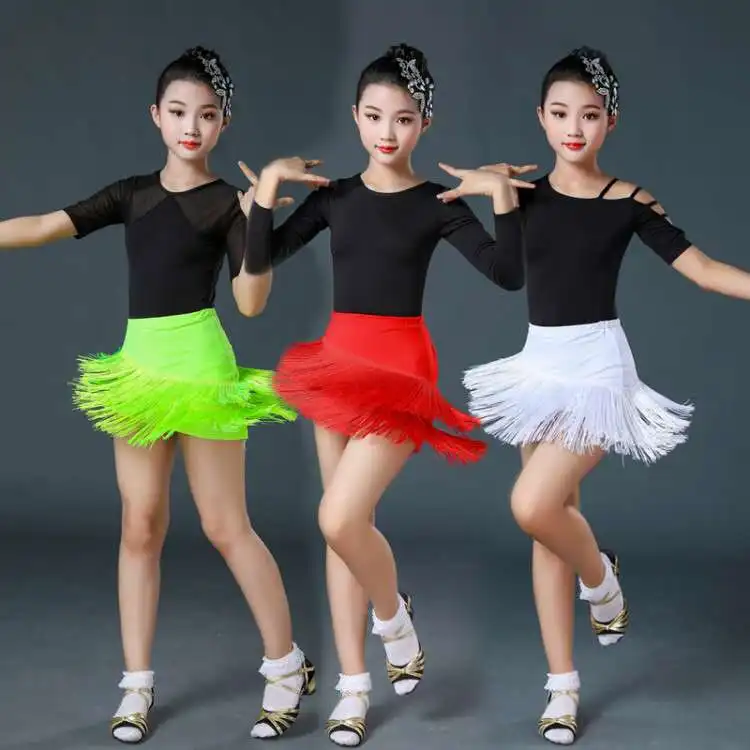Children's Latin dance dress Spring and autumn girls separate Latin fringe dance dress training dress competition table costume
Children's Latin dance dress Spring and autumn girls separate Latin fringe dance dress training dress competition table costume