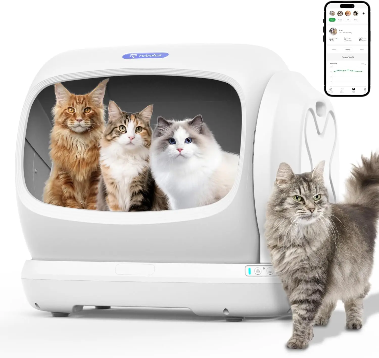 XXXL Self-Cleaning Cat Litter Box, 106L Extra-Large Automatic Cat Litter Box for Multiple Cats, Safety Sensor/Anti-Pinch Patent/
XXXL Self-Cleaning Cat Litter Box, 106L Extra-Large Automatic Cat Litter Box for Multiple Cats, Safety Sensor/Anti-Pinch Patent/