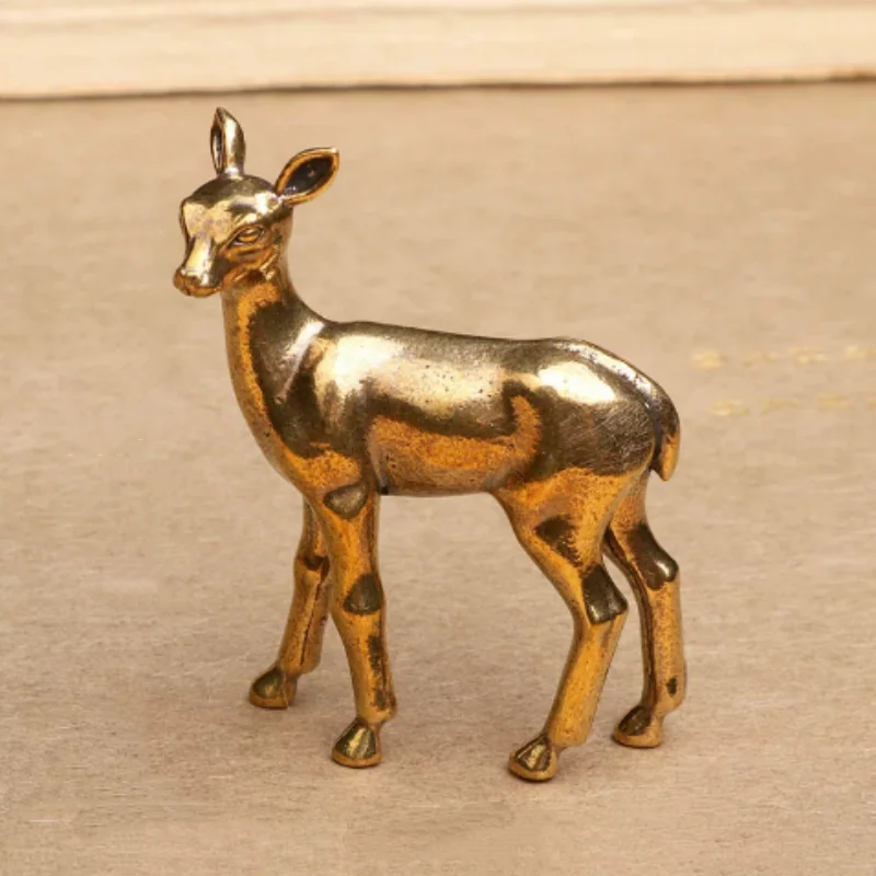 Retro brass mini deer animal statue ornament for home living room desktop tea pets cute decorative crafts
Retro brass mini deer animal statue ornament for home living room desktop tea pets cute decorative crafts